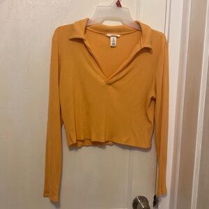 H&M Long sleeve pastel orange crop top